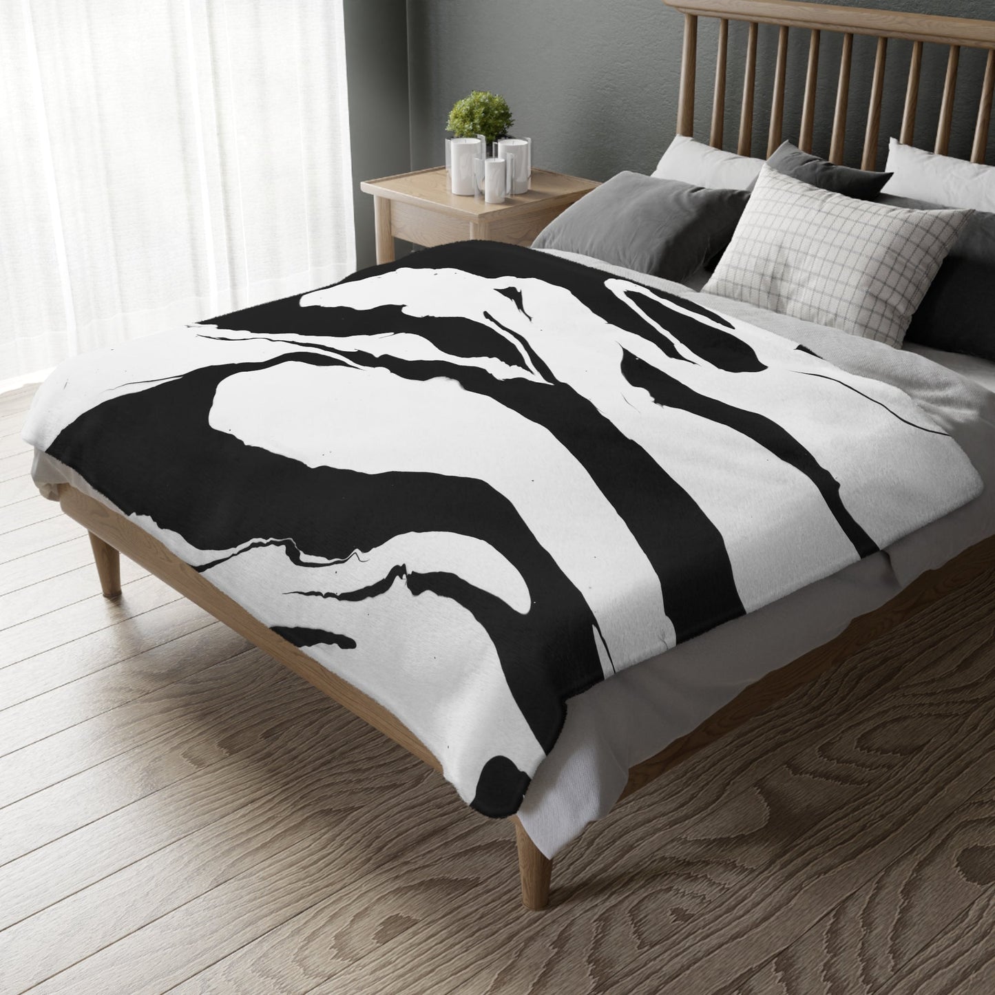 Positive and Negative - Velveteen Microfiber Blanket