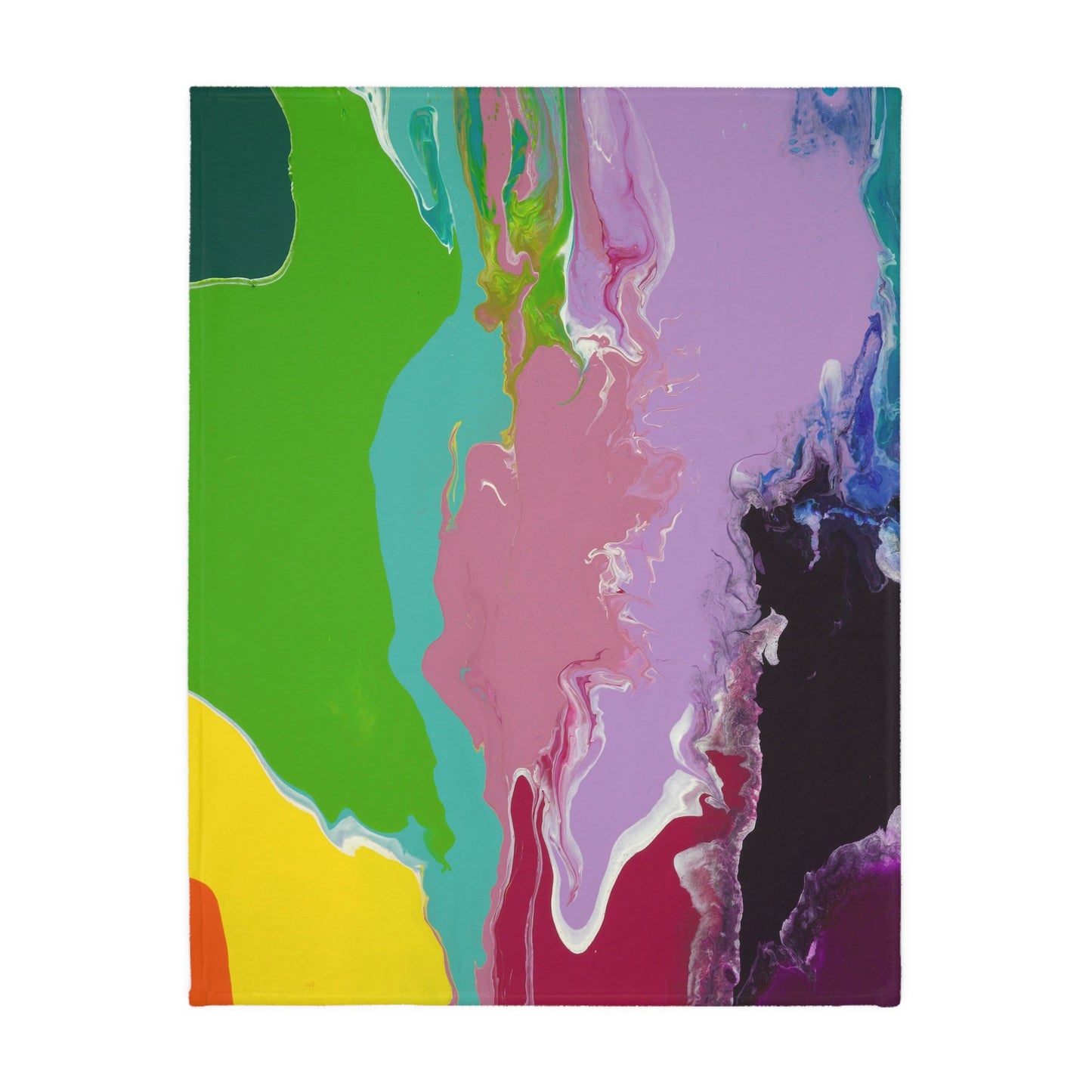 Playing With Rainbows - Velveteen Microfiber Blanket