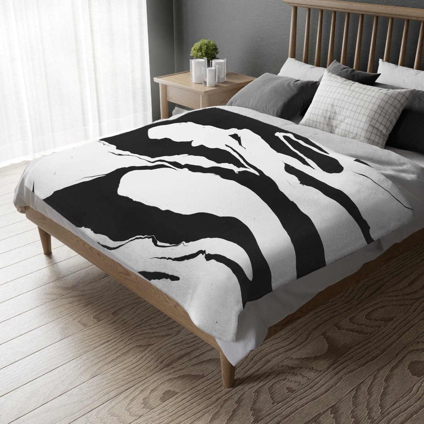 Positive and Negative - Velveteen Microfiber Blanket