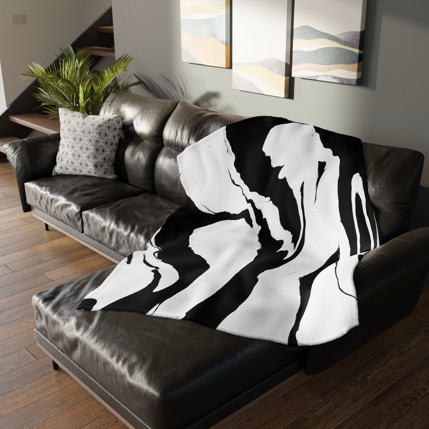 Positive and Negative - Velveteen Microfiber Blanket