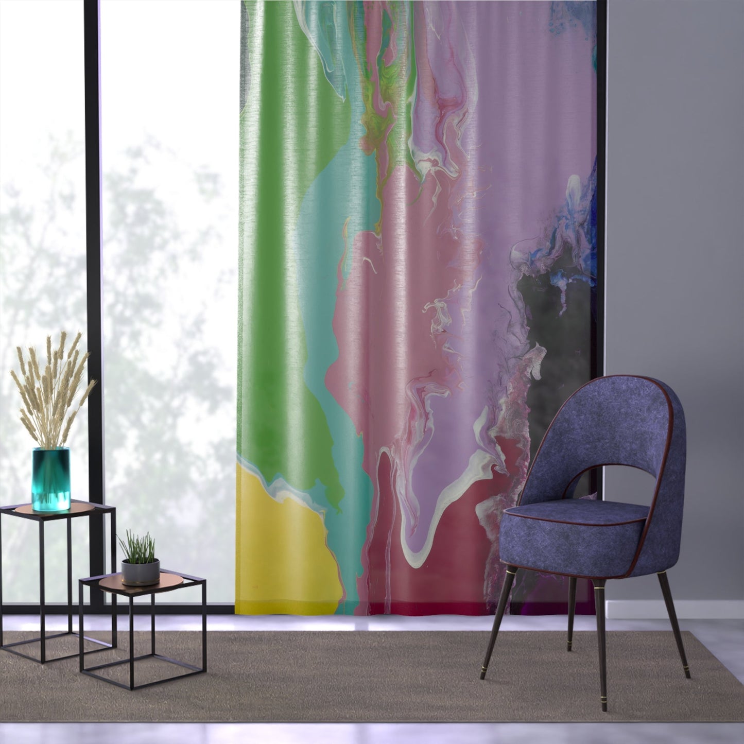 'Playing With Rainbows' - Sheer Curtain