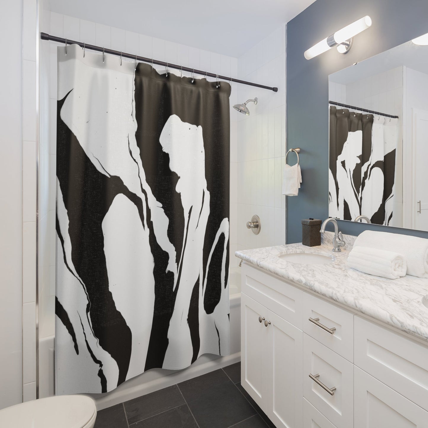 Positive and Negative - Shower Curtain
