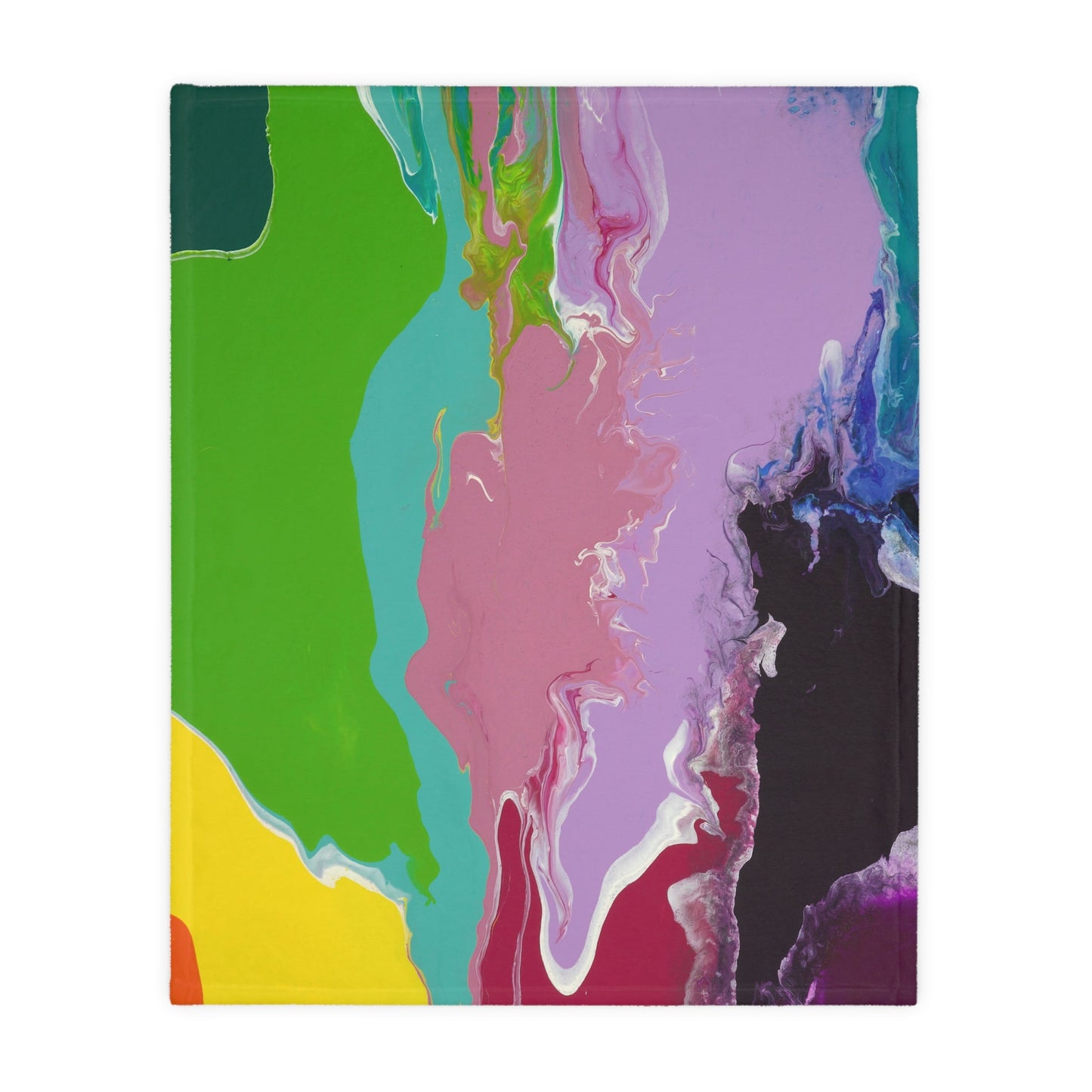 Playing With Rainbows - Velveteen Microfiber Blanket