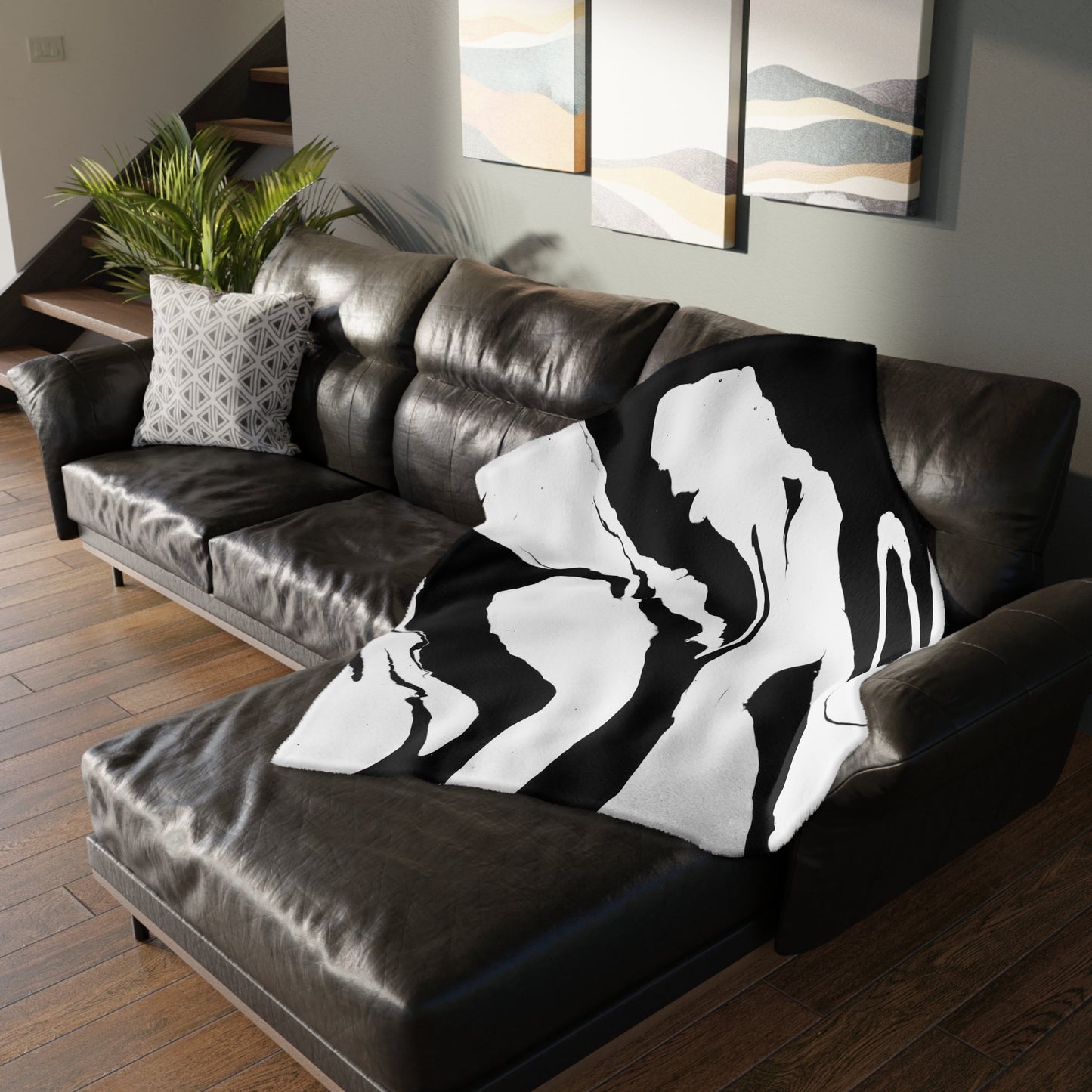 Positive and Negative - Velveteen Microfiber Blanket