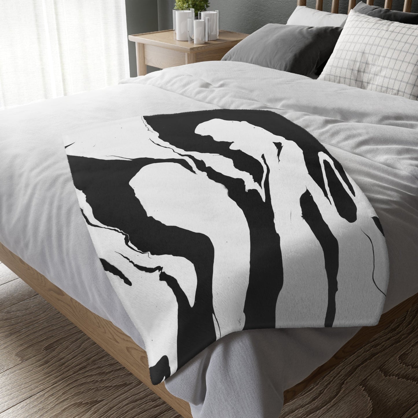 Positive and Negative - Velveteen Microfiber Blanket