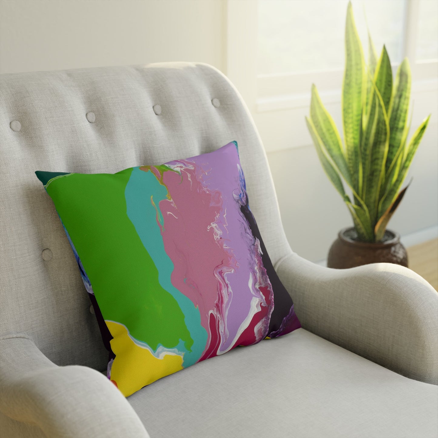 Playing With Rainbows - Faux Suede Pillow