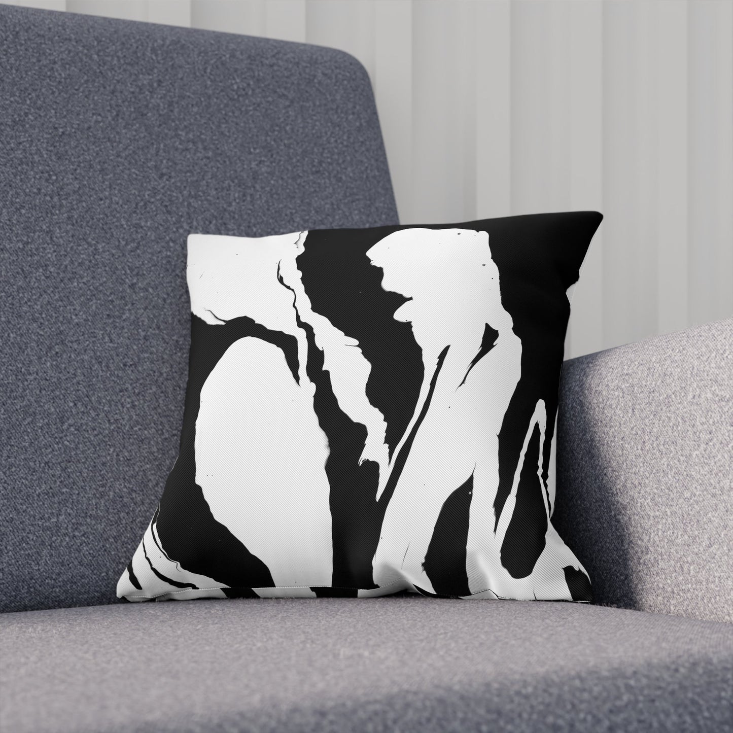 'Positive and Negative' - Faux Suede Pillow
